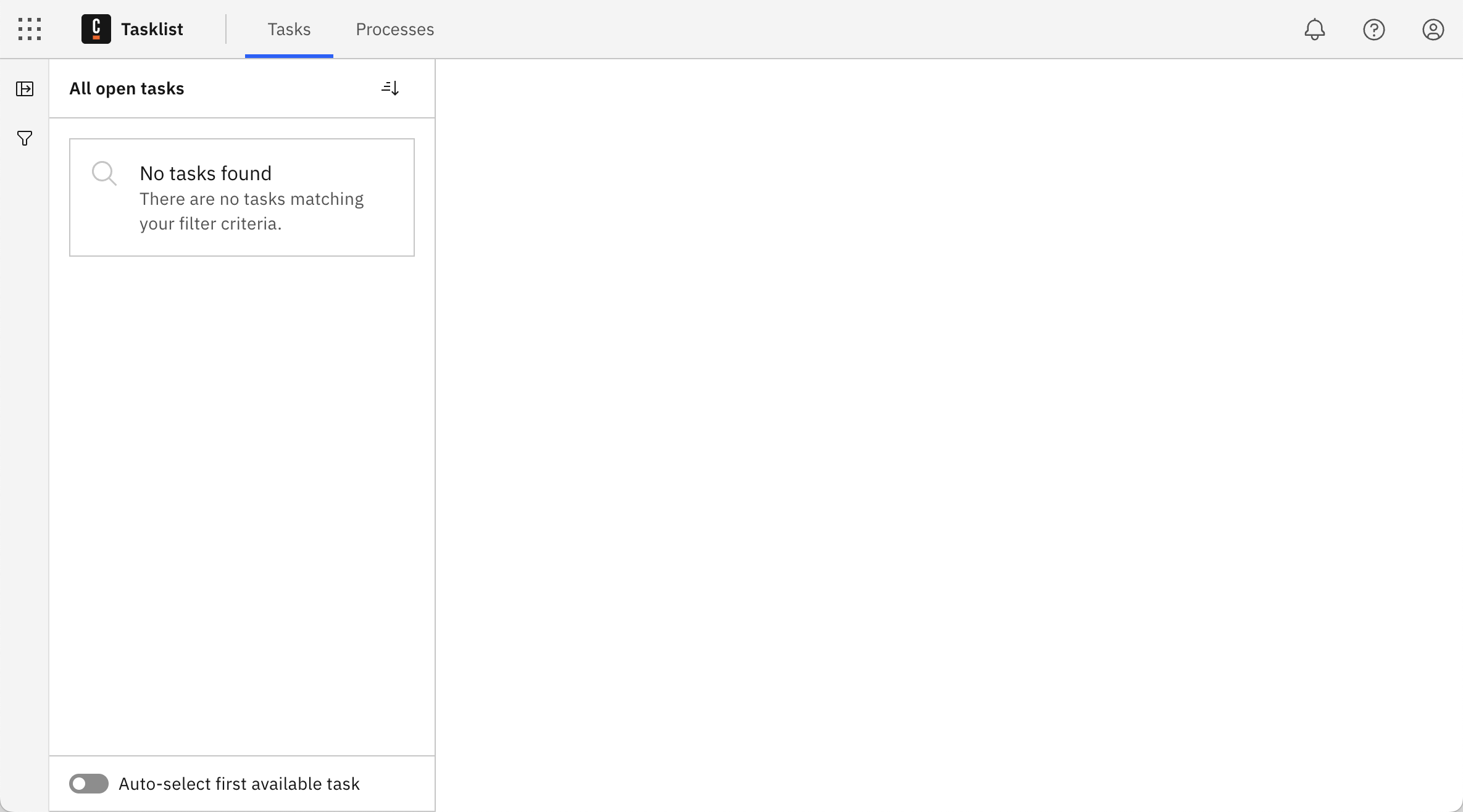 No tasks found in Tasklist