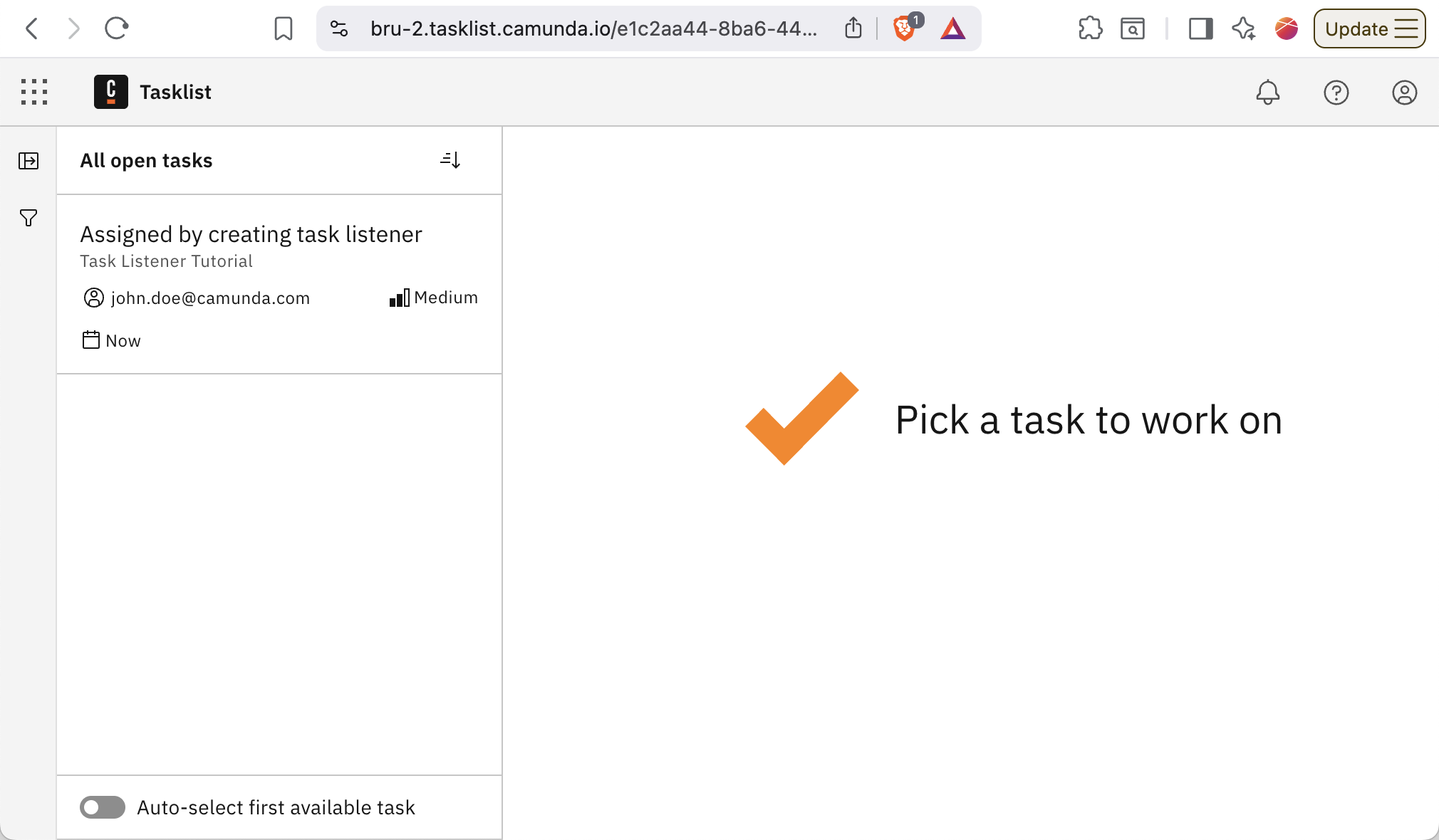 Task is assigned in Tasklist