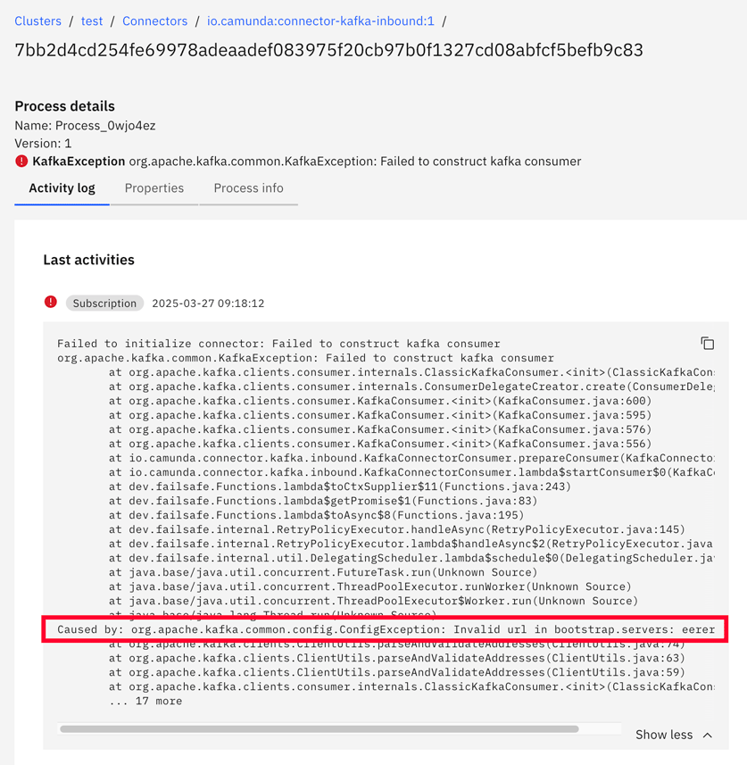 Connector management page
