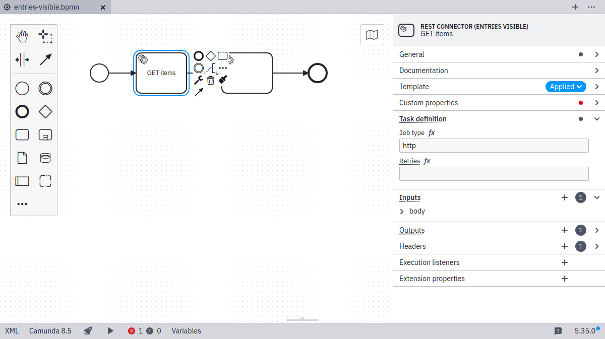 Display default entries