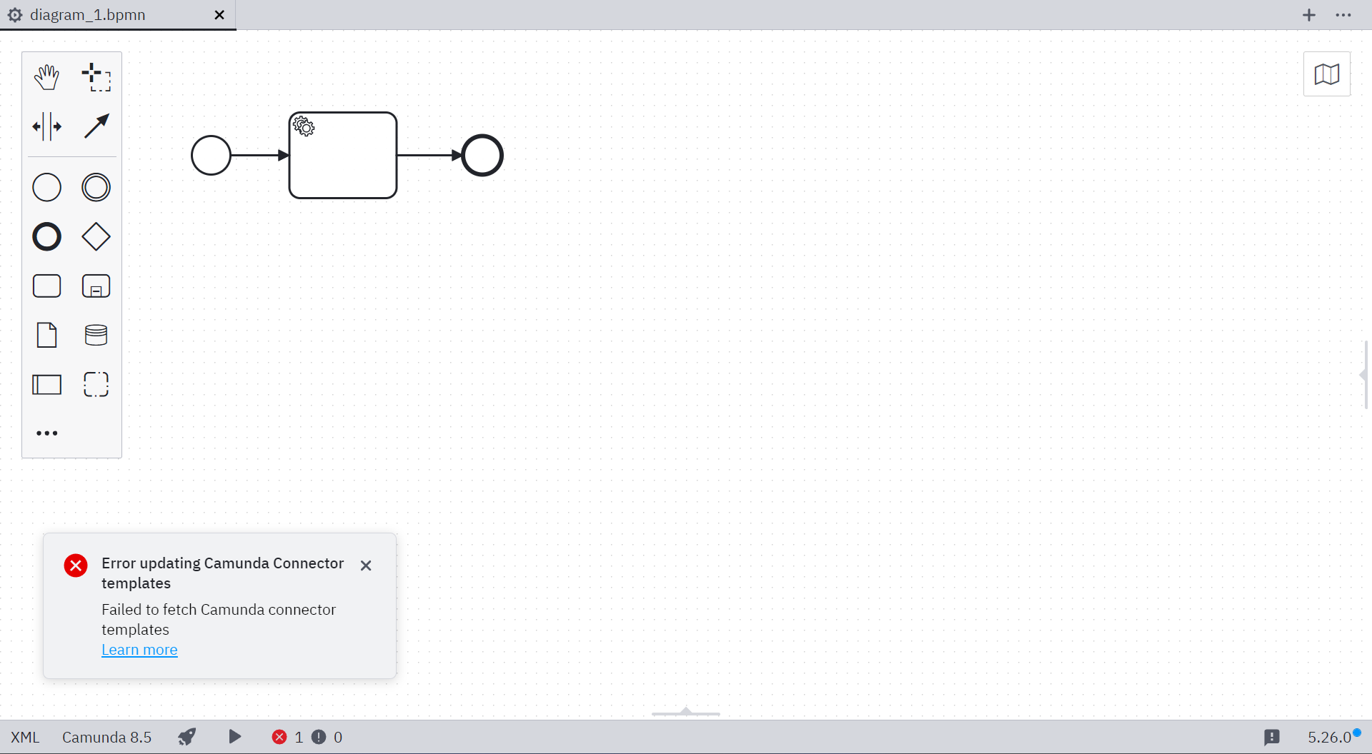Error updating Camunda connector templates notification