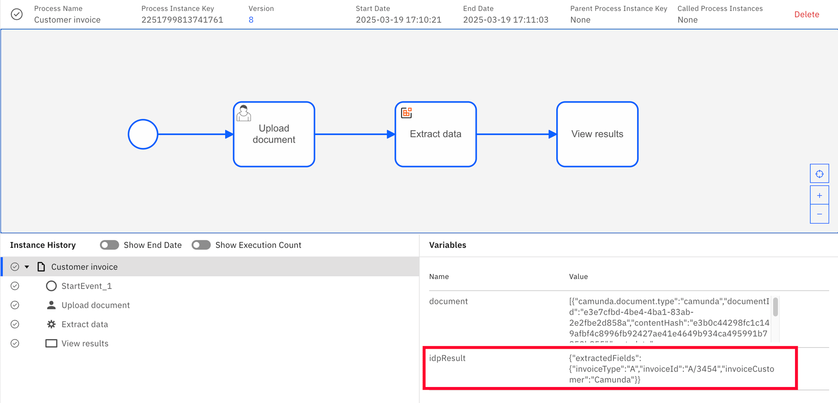 Document extraction step