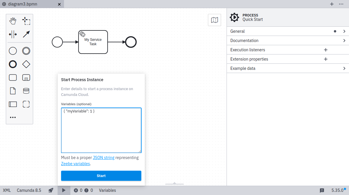 start instance successful