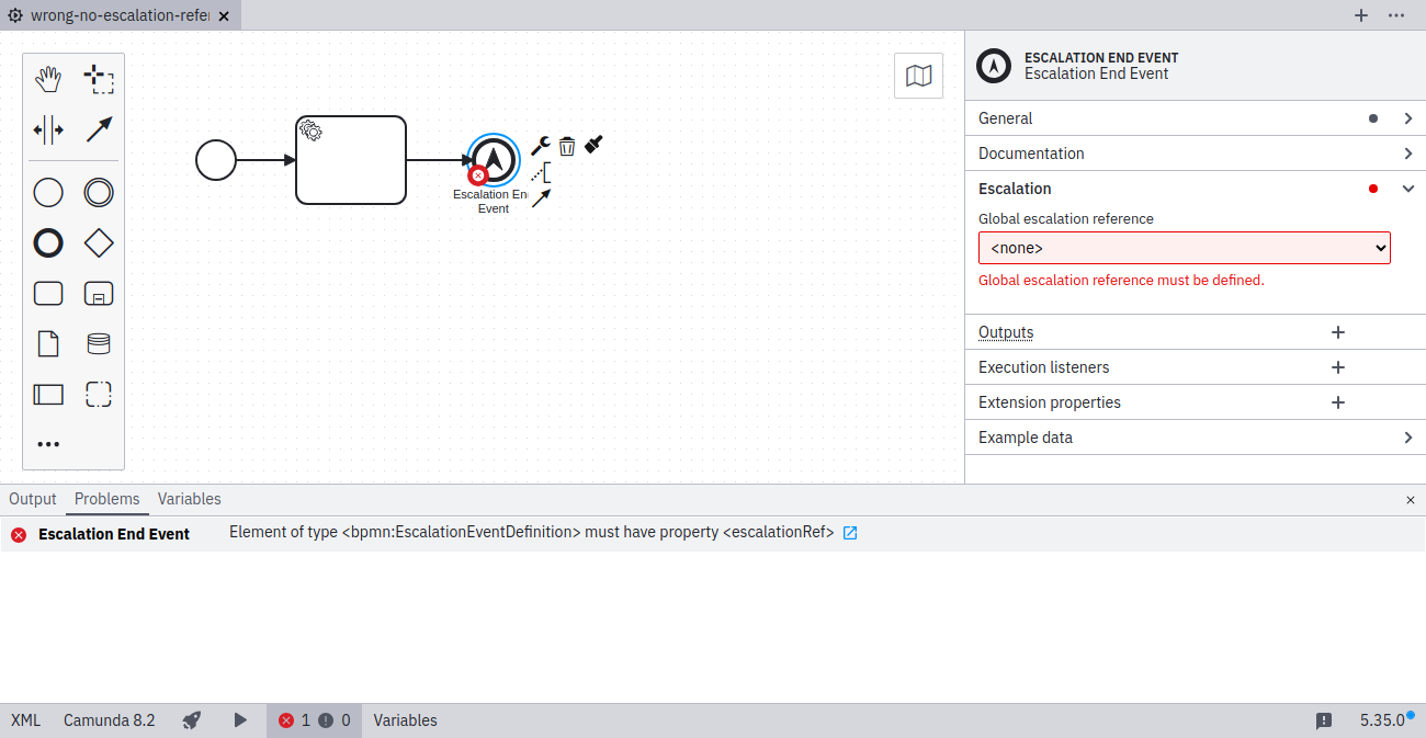 No escalation selected